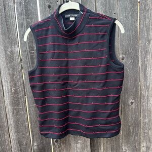 St. John Black and Red Knit Top